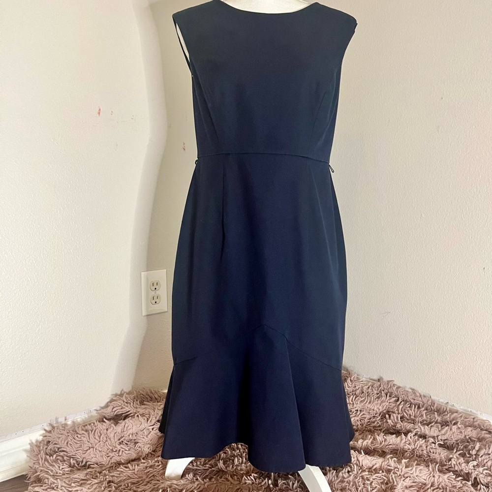 The Limited Blue Pleated Midi Dress